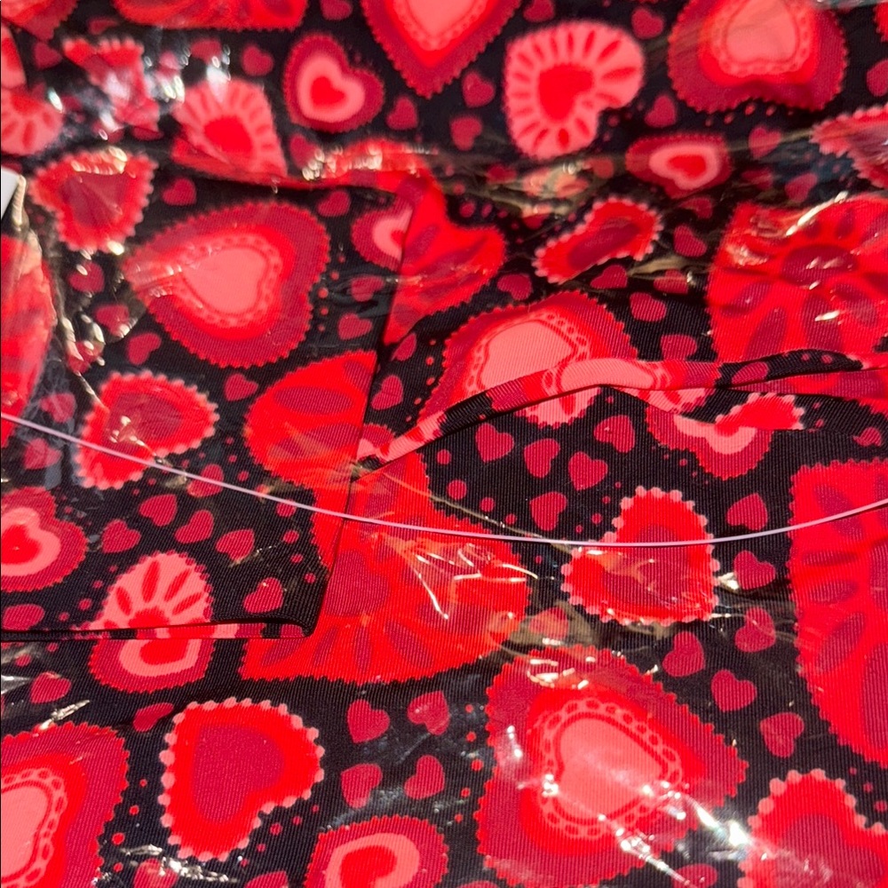 Cheek Boss Brief Size 2X Red Heart Pattern Nylon and Spandex Panty New